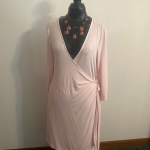Caden Lane Pink 3/4 sleeves Wrap dress, size OS